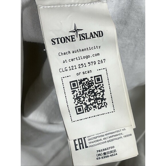 Stone Island Men’s Crewneck Sweatshirt Compass Patch Sz L Garment Dyed White - Picture 4 of 8